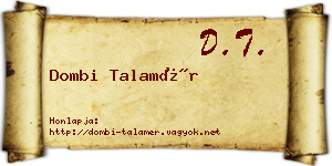 Dombi Talamér névjegykártya